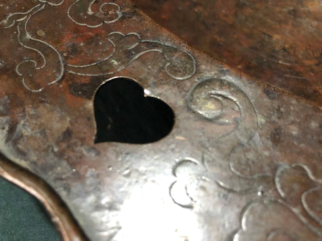 古銅　時代物　赤　仏教美術　猪目　魔除け　亀　銅香炉　菓子鉢　水盤　インテリア