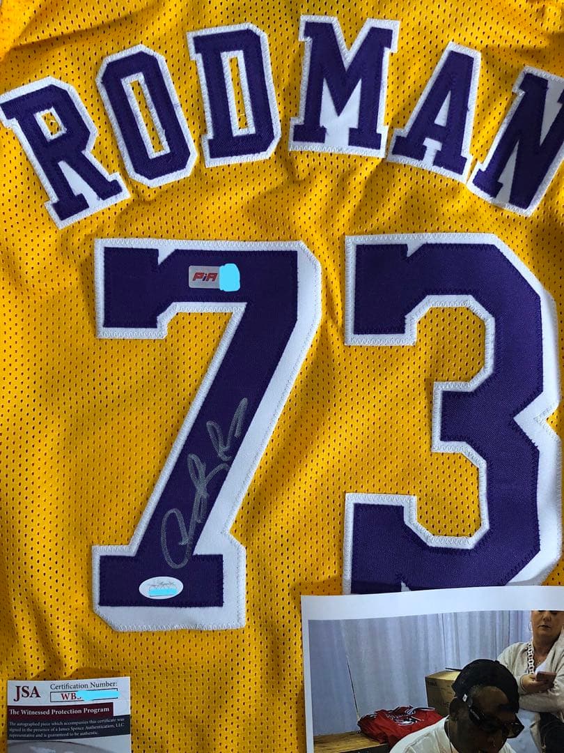 デニス・ロッドマン LA レイカーズ サイン入り ジャージJSA Rodman