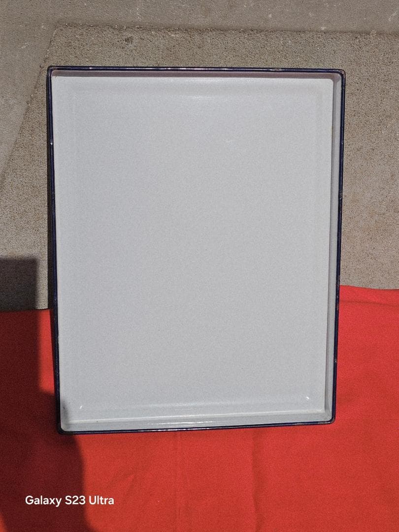 月兎印　ホーロー蓋付きバット　フジレトロ　緑色 陶器 保存容器