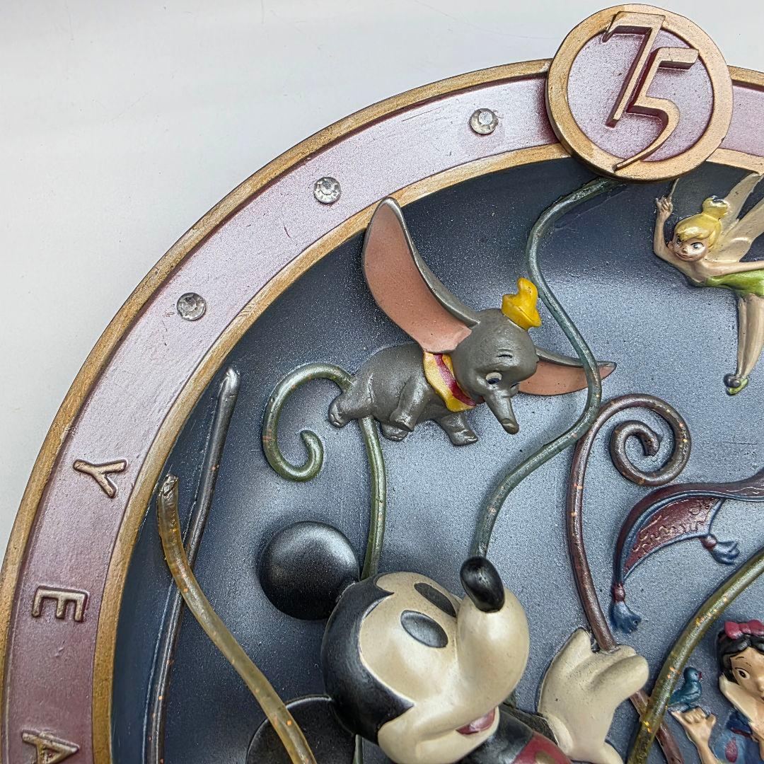 ディズニー　75周年　プレート　置き物　限定品　シリアル　ミッキーマウス