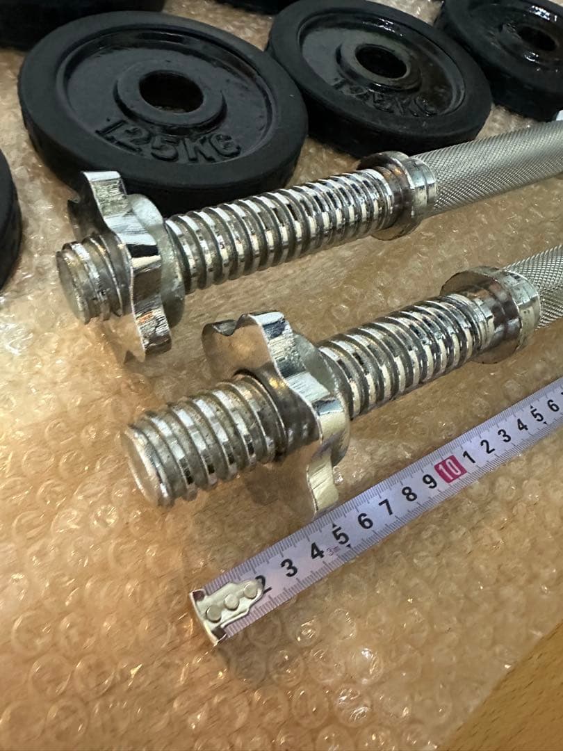 早い者勝ち　約20kg ラバー付きダンベルセット　シャフト付き
