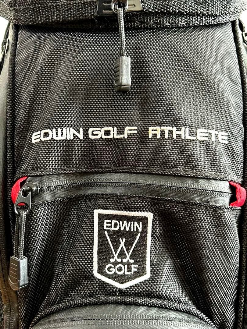 EDWIN GOLF ATHLETE キャディバッグ ブラック レッド
