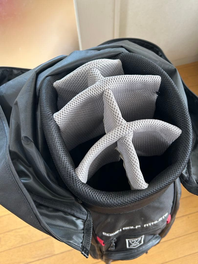EDWIN GOLF ATHLETE キャディバッグ ブラック レッド