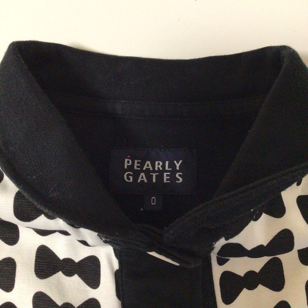 PEARLY GATES リボン柄 ワンピース 白黒 0 木戸愛着用モデル