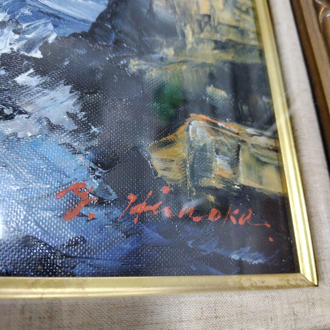 油彩画 灯台の風景 横約60cm x縦約 53cm