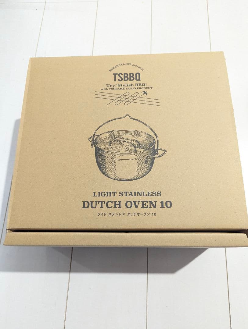 TSBBQ ライトステンレス ダッチオーブン 10インチ 三層鋼 IH対応 箱付