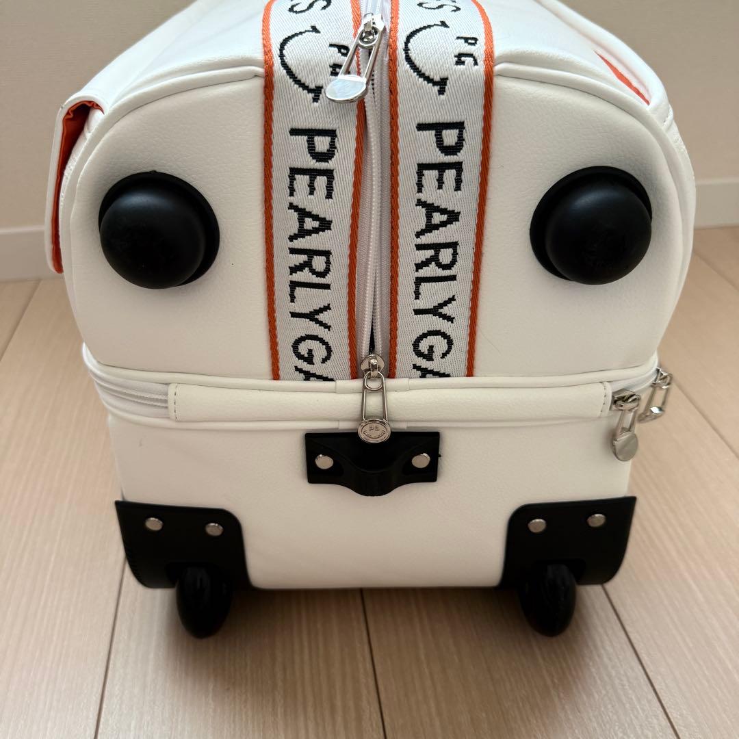 美品　パーリーゲイツ　トラベルキャリー　ゴルフ2輪付　バッグ　ボストン　白