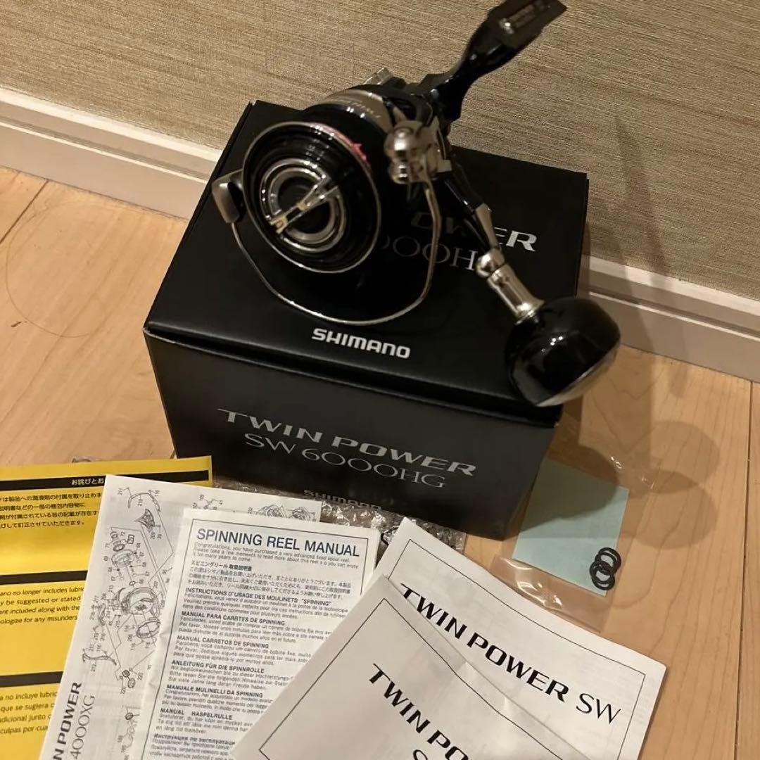 一度のみ使用 TWIN POWER SW 6000HG スピニングリール 箱付き