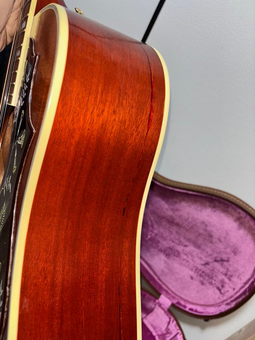2018 gibson hummingbird vintage サイド割リペア済