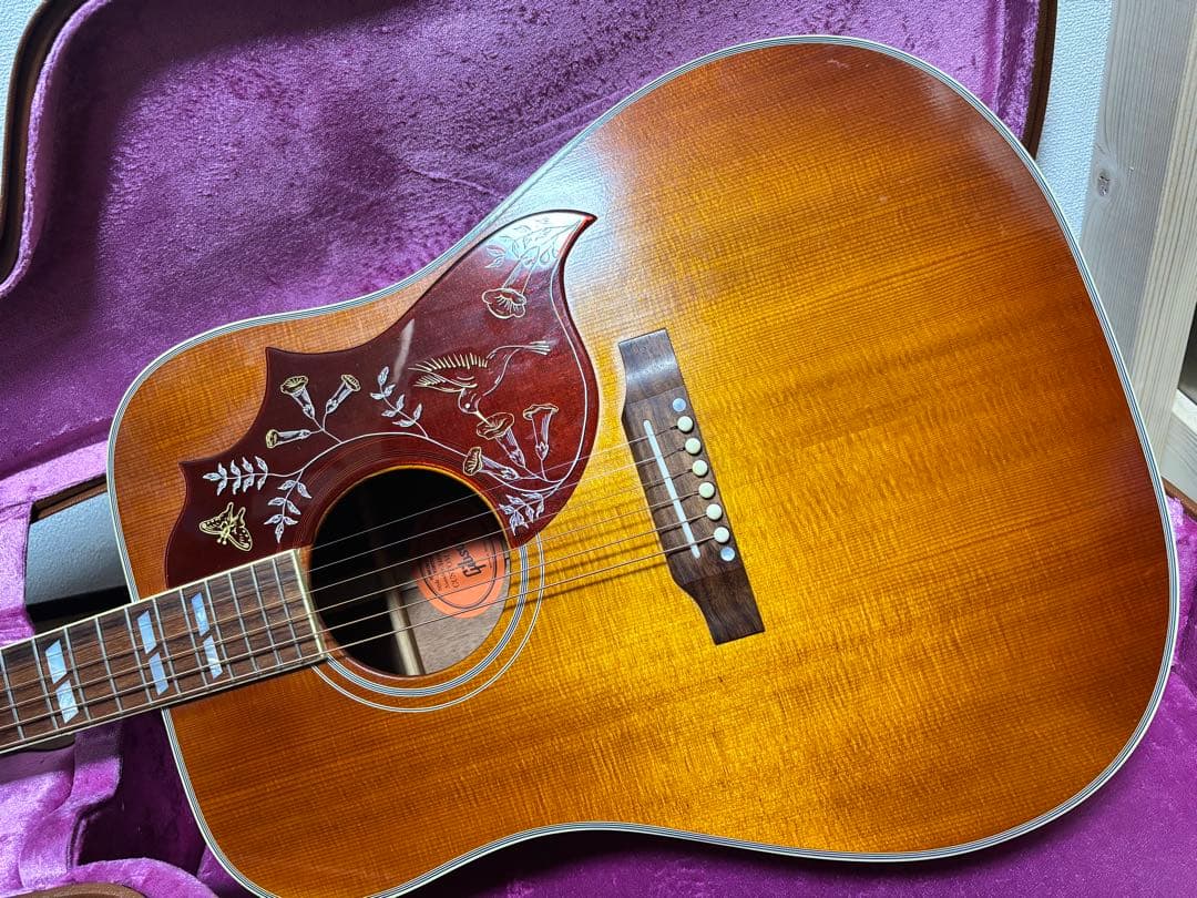 2018 gibson hummingbird vintage サイド割リペア済