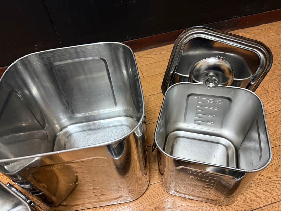 ステンレス 蓋付きもあり　キッチンポット　サイズいろいろセット