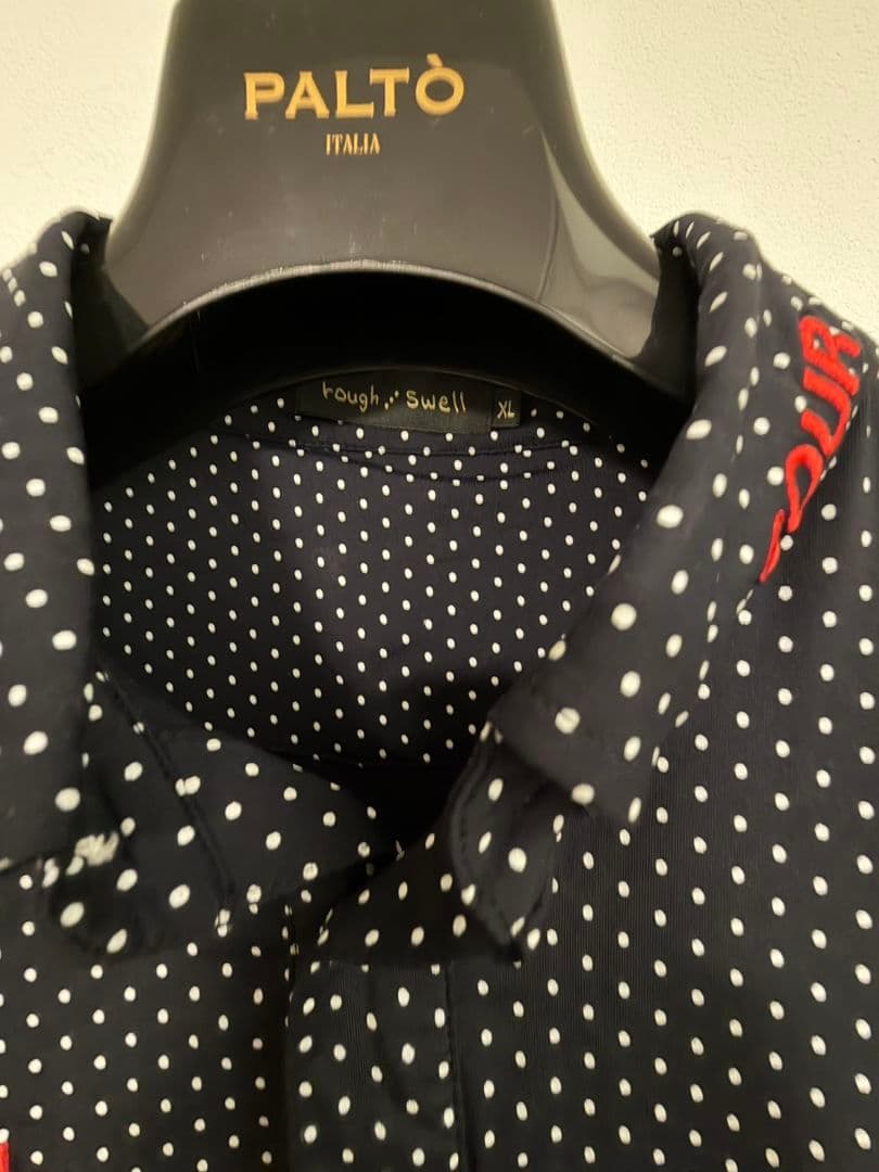 rough & swell ポロシャツ XL ネイビー ドット