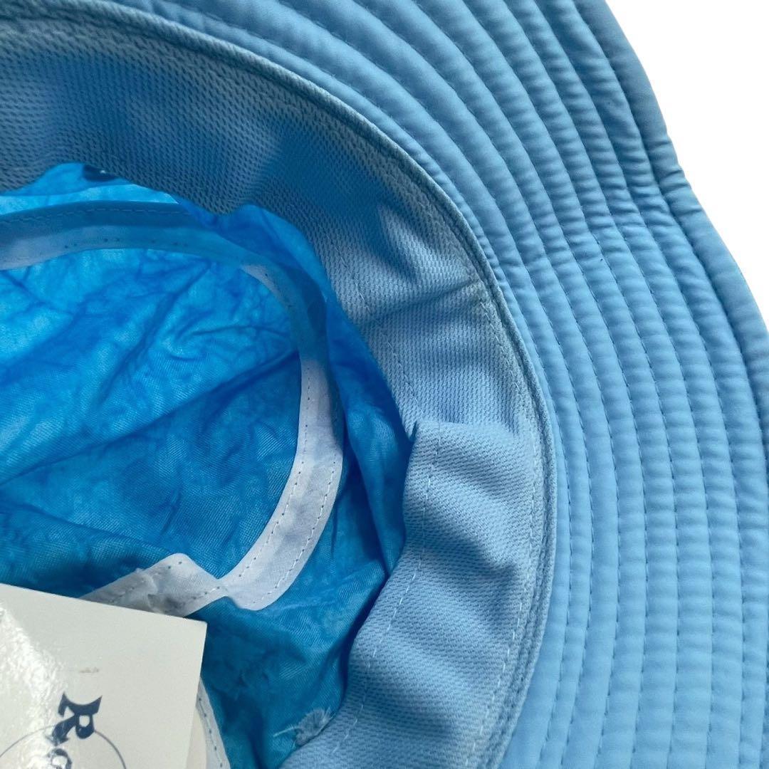 タグ付き美品【ROSASEN】RairBag ゴルフバケットハット 青 ロゴ刺繍