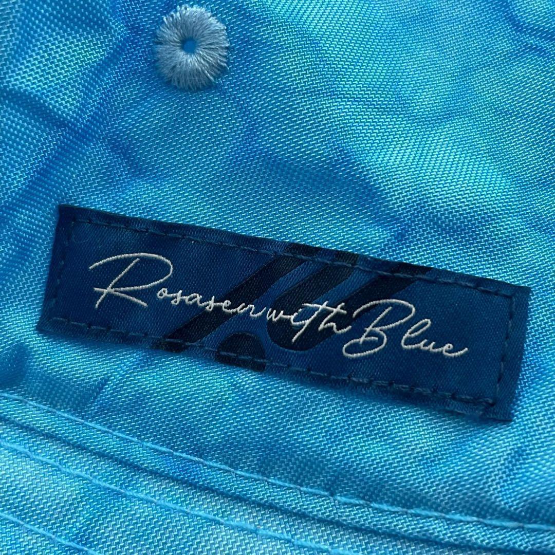 タグ付き美品【ROSASEN】RairBag ゴルフバケットハット 青 ロゴ刺繍