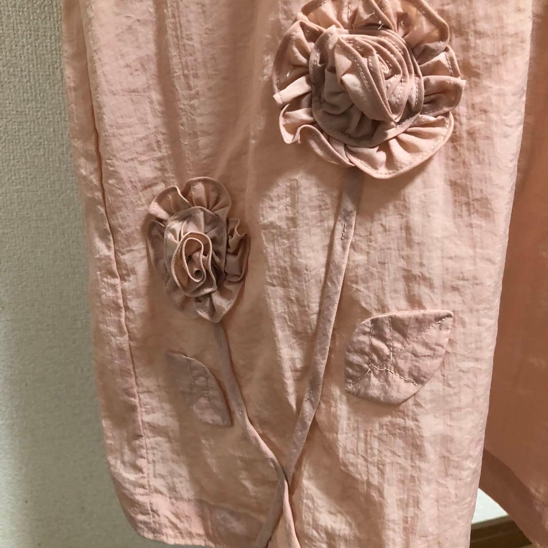 お花モチーフ エプロン 割烹着