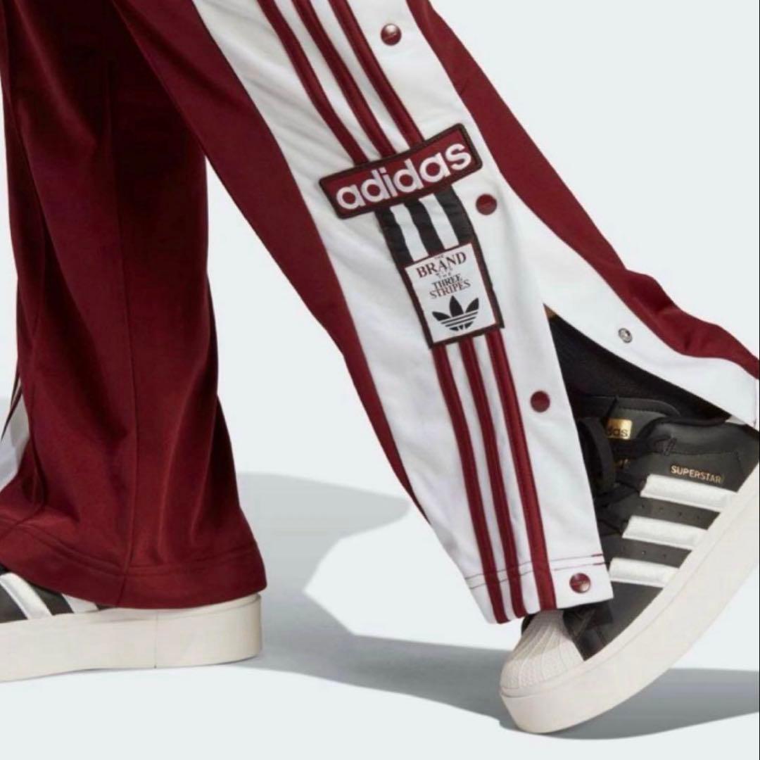 adidas アディブレイク トラックパンツ スナップパンツ バーガンディ 赤