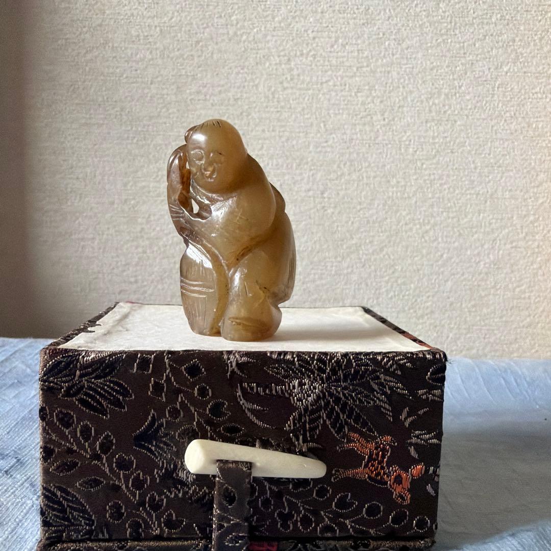 古玉　砡製 人物像 彫刻 古砡　アンティーク　中国