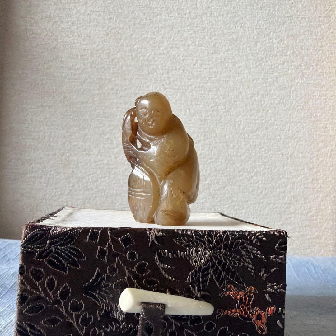 古玉　砡製 人物像 彫刻 古砡　アンティーク　中国