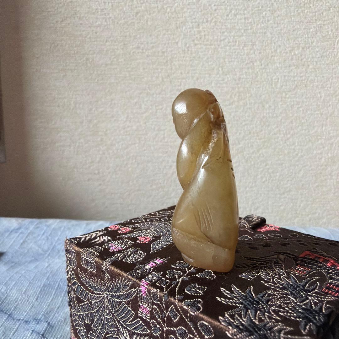 古玉　砡製 人物像 彫刻 古砡　アンティーク　中国