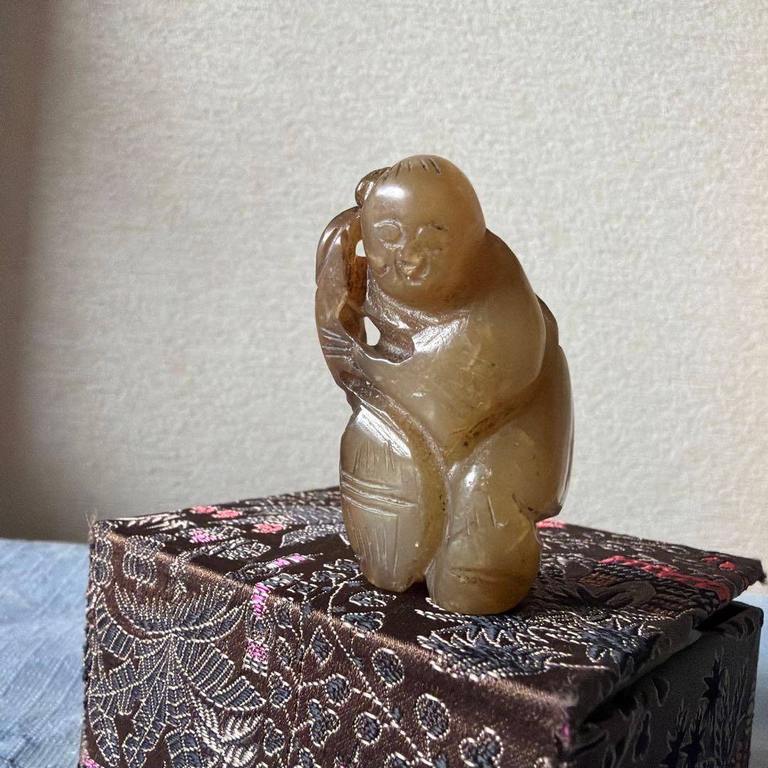 古玉　砡製 人物像 彫刻 古砡　アンティーク　中国