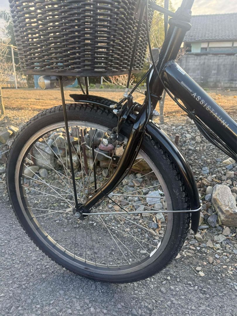電動アシスト自転車 ブラック バスケット付き