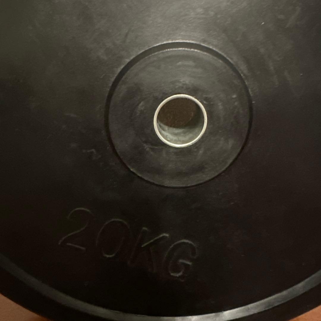 20kg バーベル プレート 1枚 ラバー ① 穴径約28mm