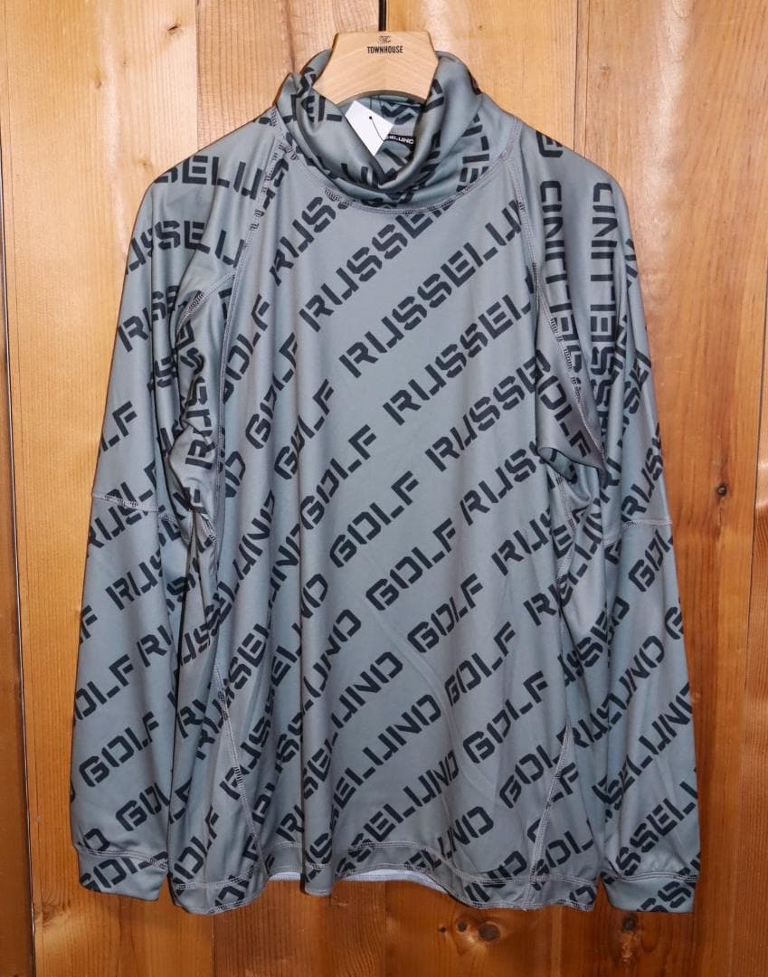 新品 ラッセルノ ゴルフ 総ロゴ タートルネック L/S シャツ (5/L)Ⓗ