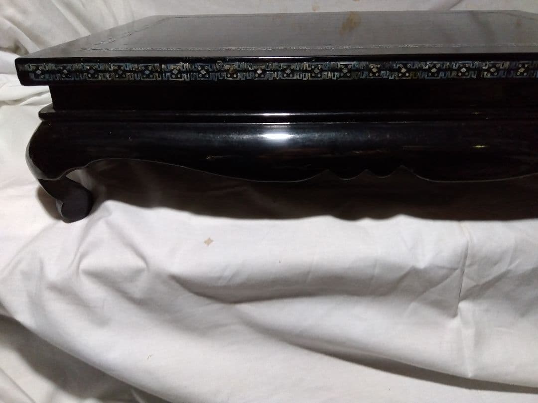 ♪花台　黒漆 青貝文様　54㌢✕36㌢
