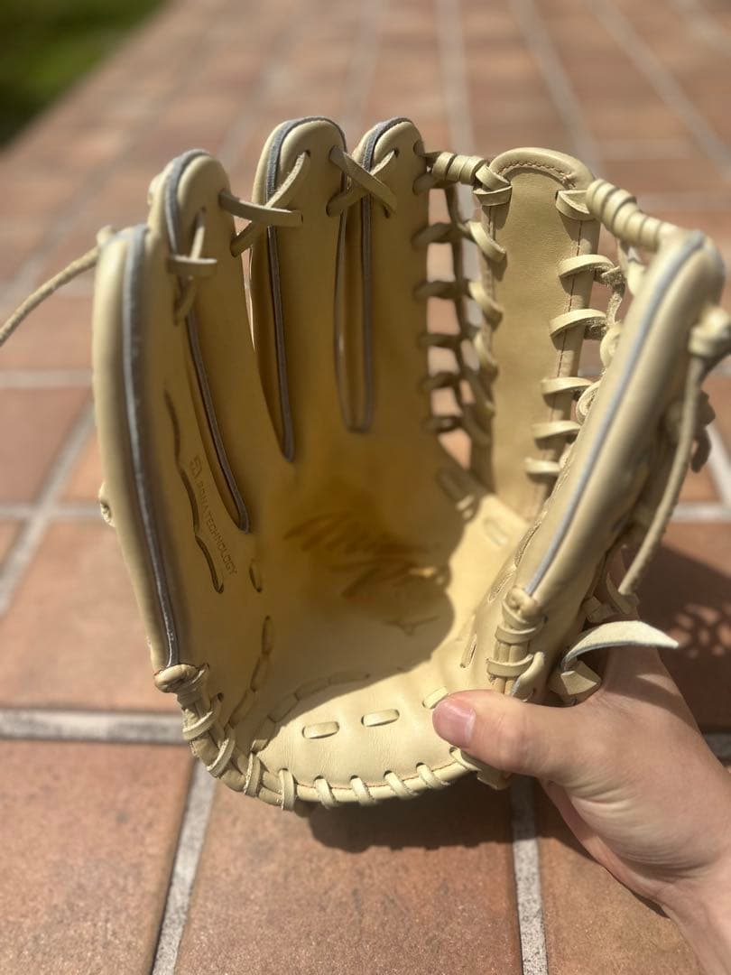 ミズノプロ 硬式 外野手 1AJGH28207 ブロンド 左投げ