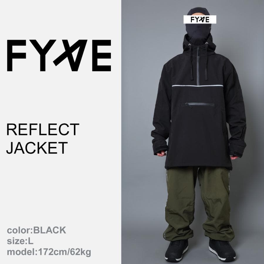 FYVE スノーボードウェア 新品 リフレクタジャケット ブラック Mサイズ