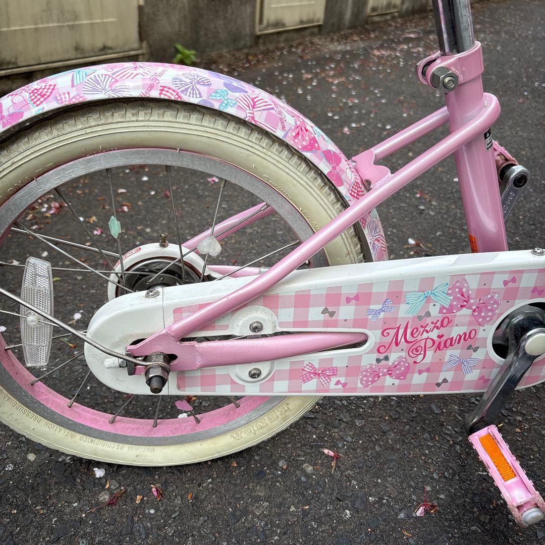 メゾピアノ16インチ幼児用自転車 ミラー、バスケット付き