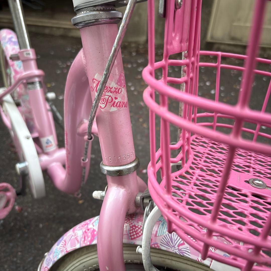 メゾピアノ16インチ幼児用自転車 ミラー、バスケット付き