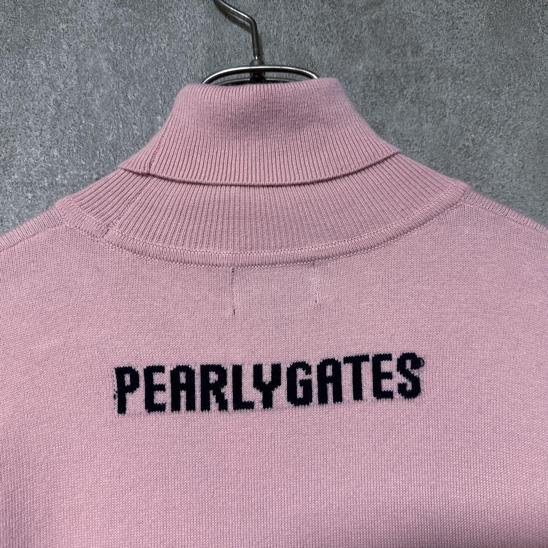 PEARLY GATES パーリーゲイツ ロゴ タートルネックニット ピンク 5