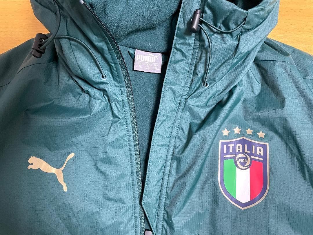 イタリア代表 トレーニングジャケット 海外ＸＬ ハーフコート ベンチコート