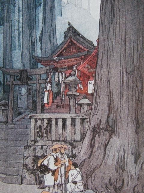 吉田博、【日光霧之日】、希少な額装用画集より、美品、日本人画家、新品額装付