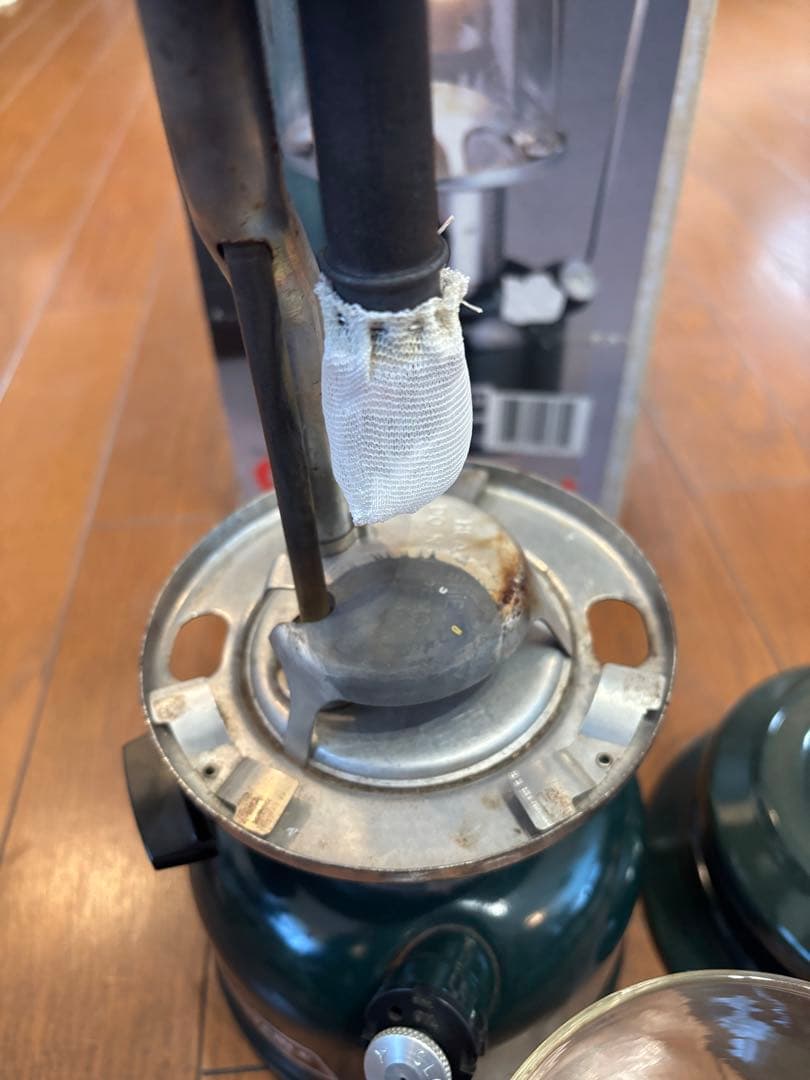 コールマン ガソリンランタン ワンマントルケース・箱付・点灯確認・純正ファンネル