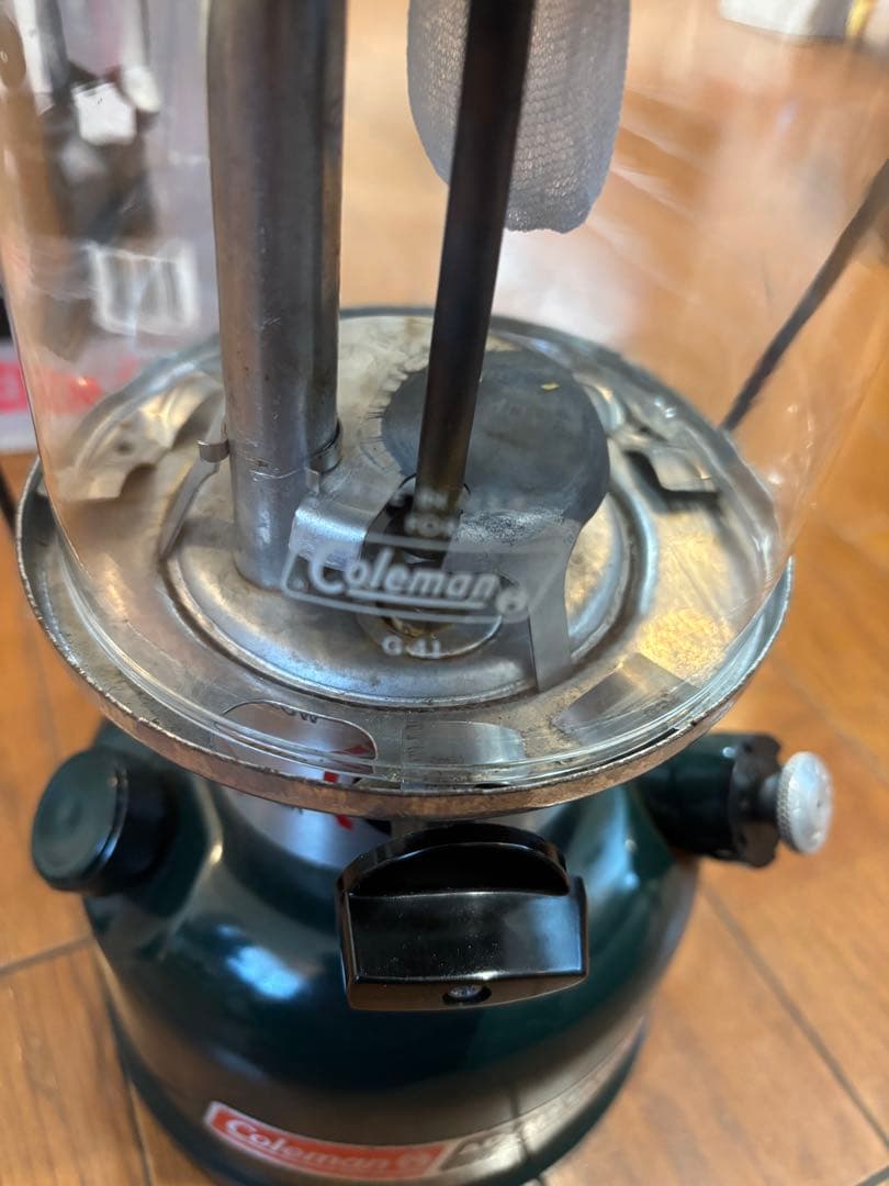 コールマン ガソリンランタン ワンマントルケース・箱付・点灯確認・純正ファンネル