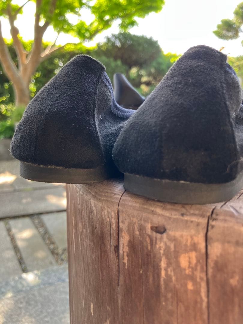 BEAMS 黒 リボン付きバレエシューズ