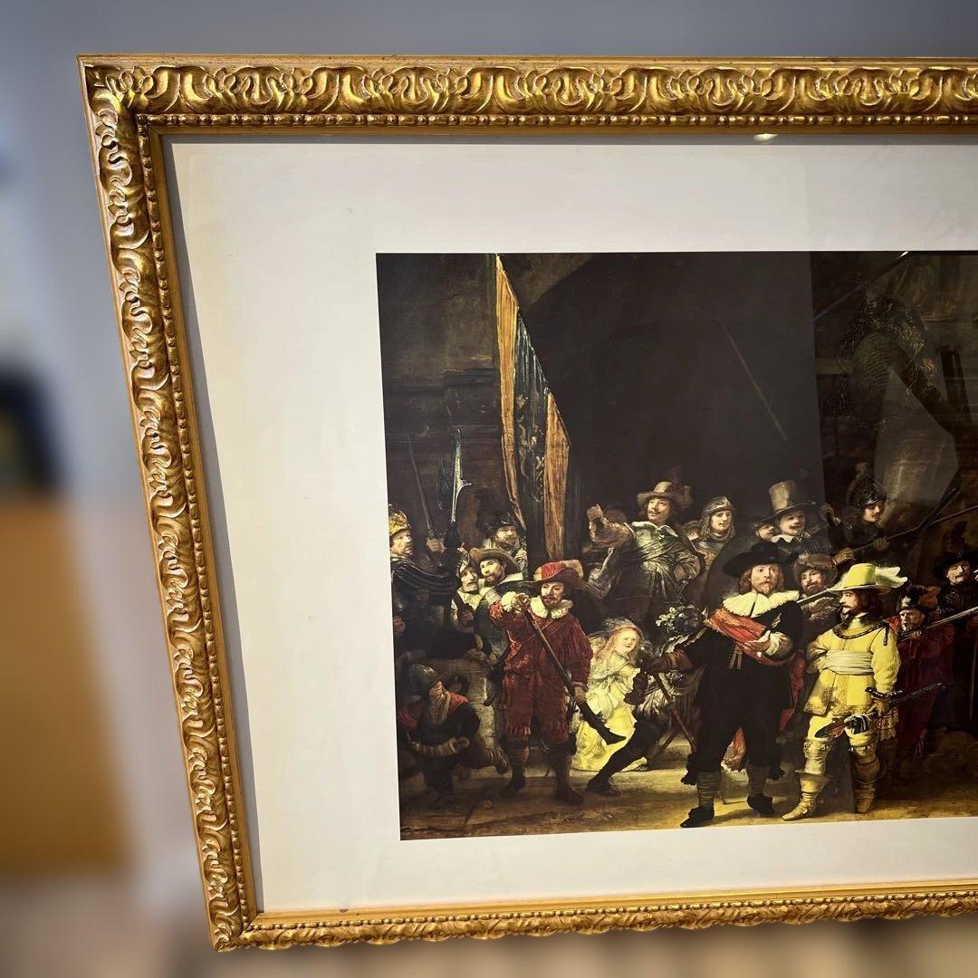 レンブラント 夜警 立体複製名画 絵画 額付き インテリア アート