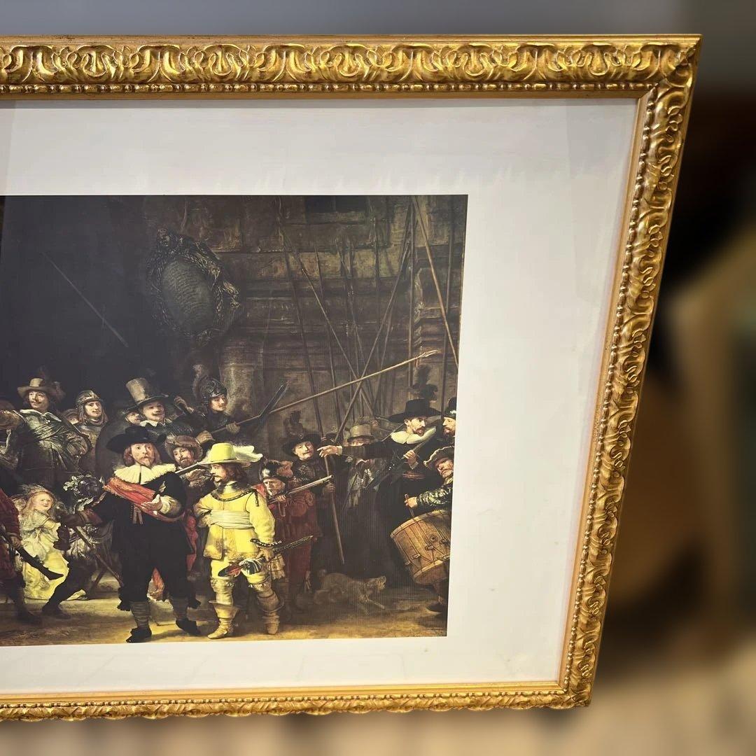レンブラント 夜警 立体複製名画 絵画 額付き インテリア アート