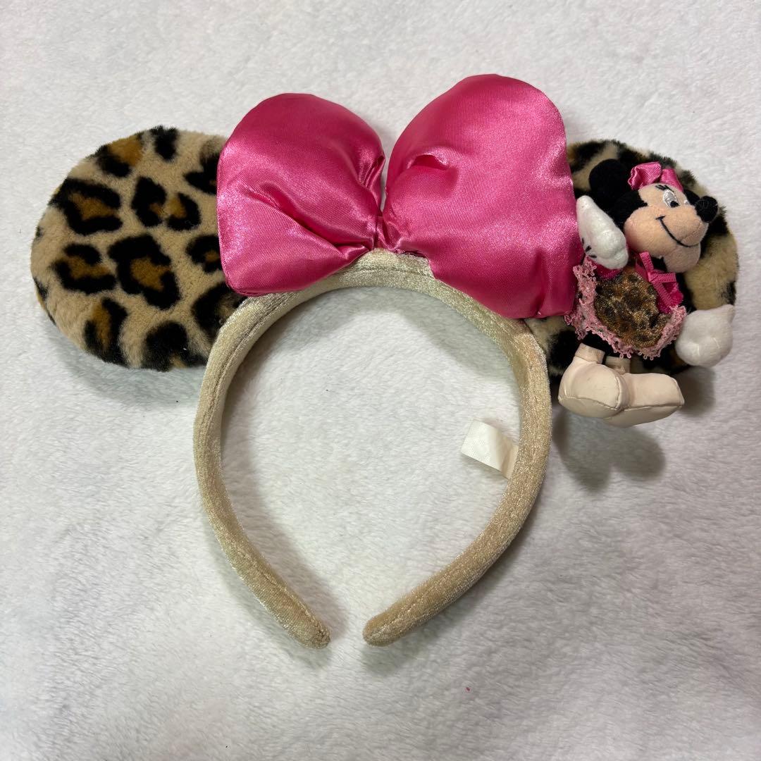 ミニー　カチューシャ　ヒョウ柄　ディズニー　レオパード　マスコット付き