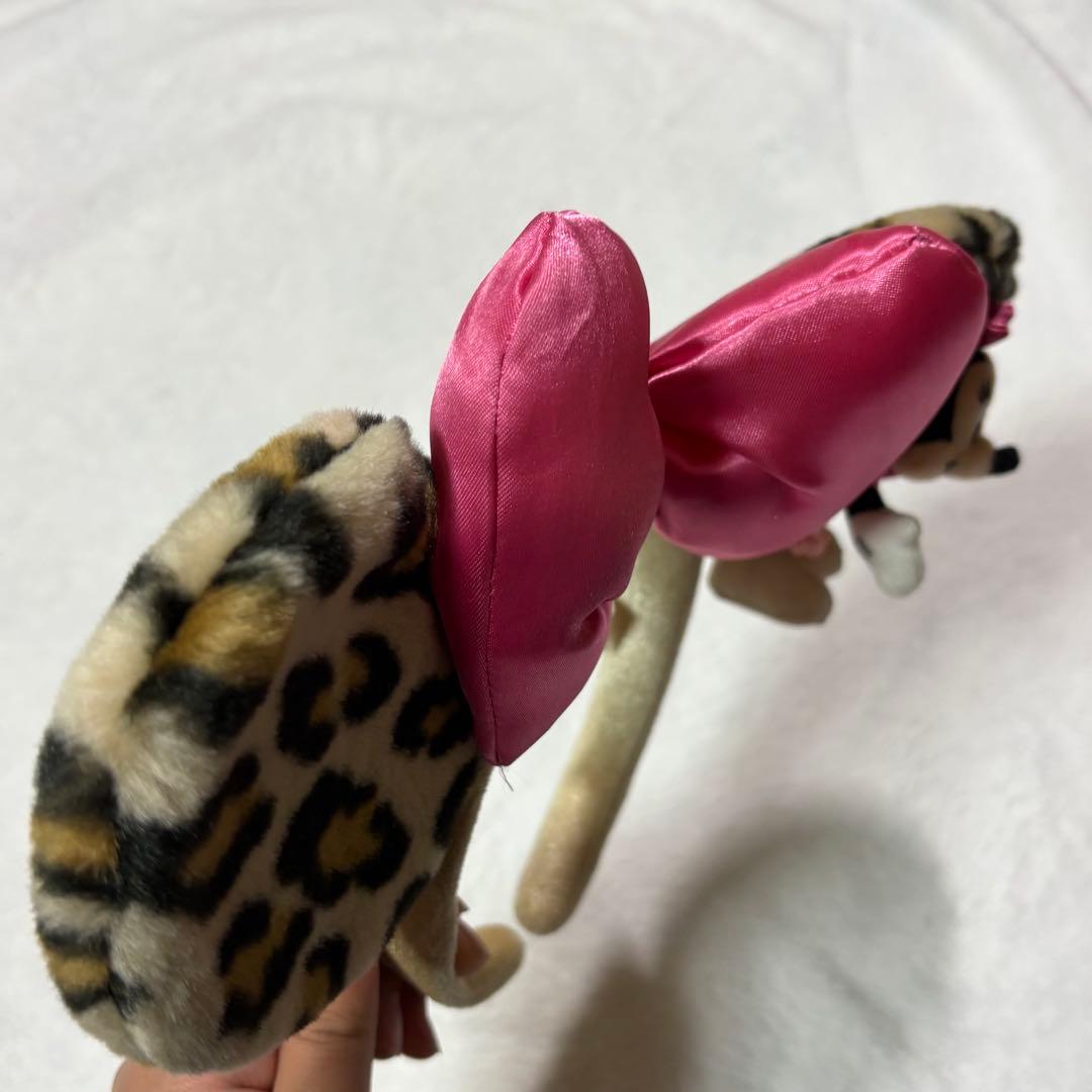 ミニー　カチューシャ　ヒョウ柄　ディズニー　レオパード　マスコット付き