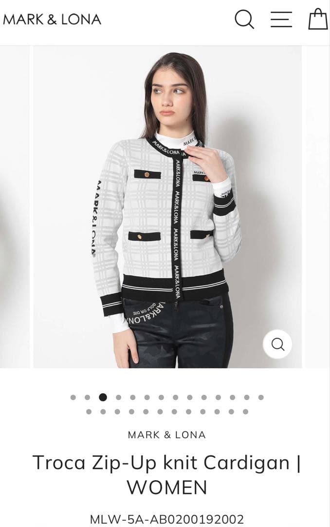 【新品タグ付】MARK&LONA Zip-Up knit Cardigan 40