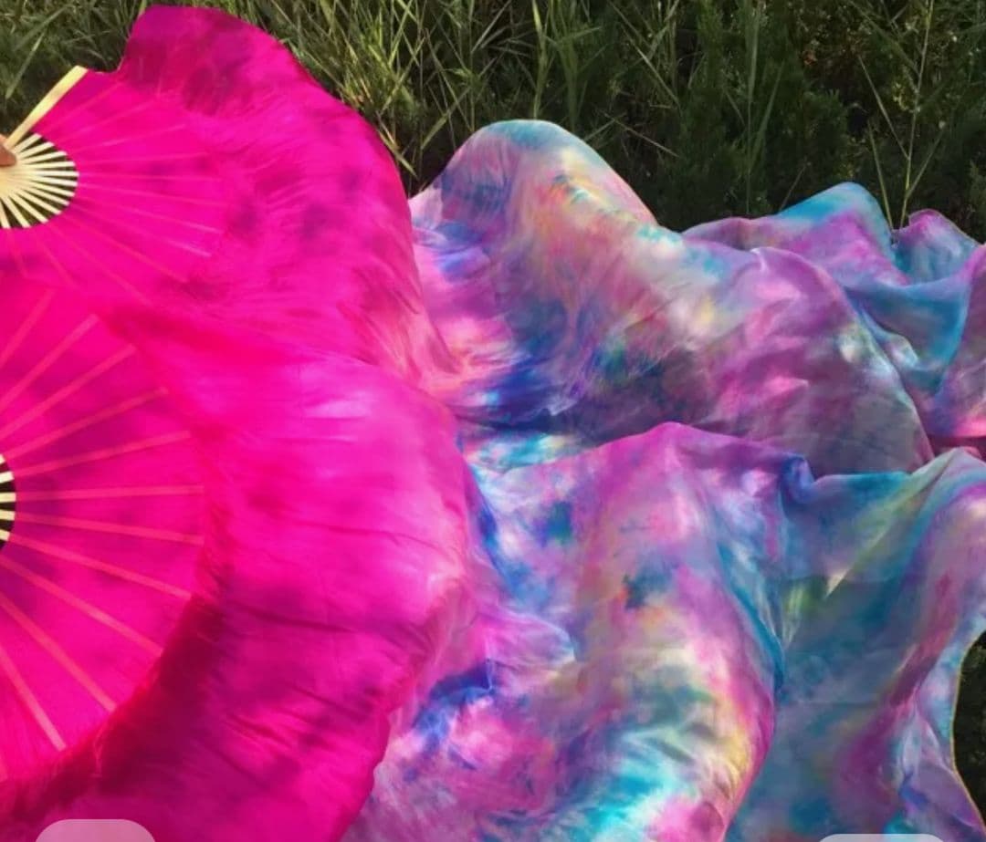 シルク ファンベール ベリーダンス 衣装 Silk FanVeil 水色 180