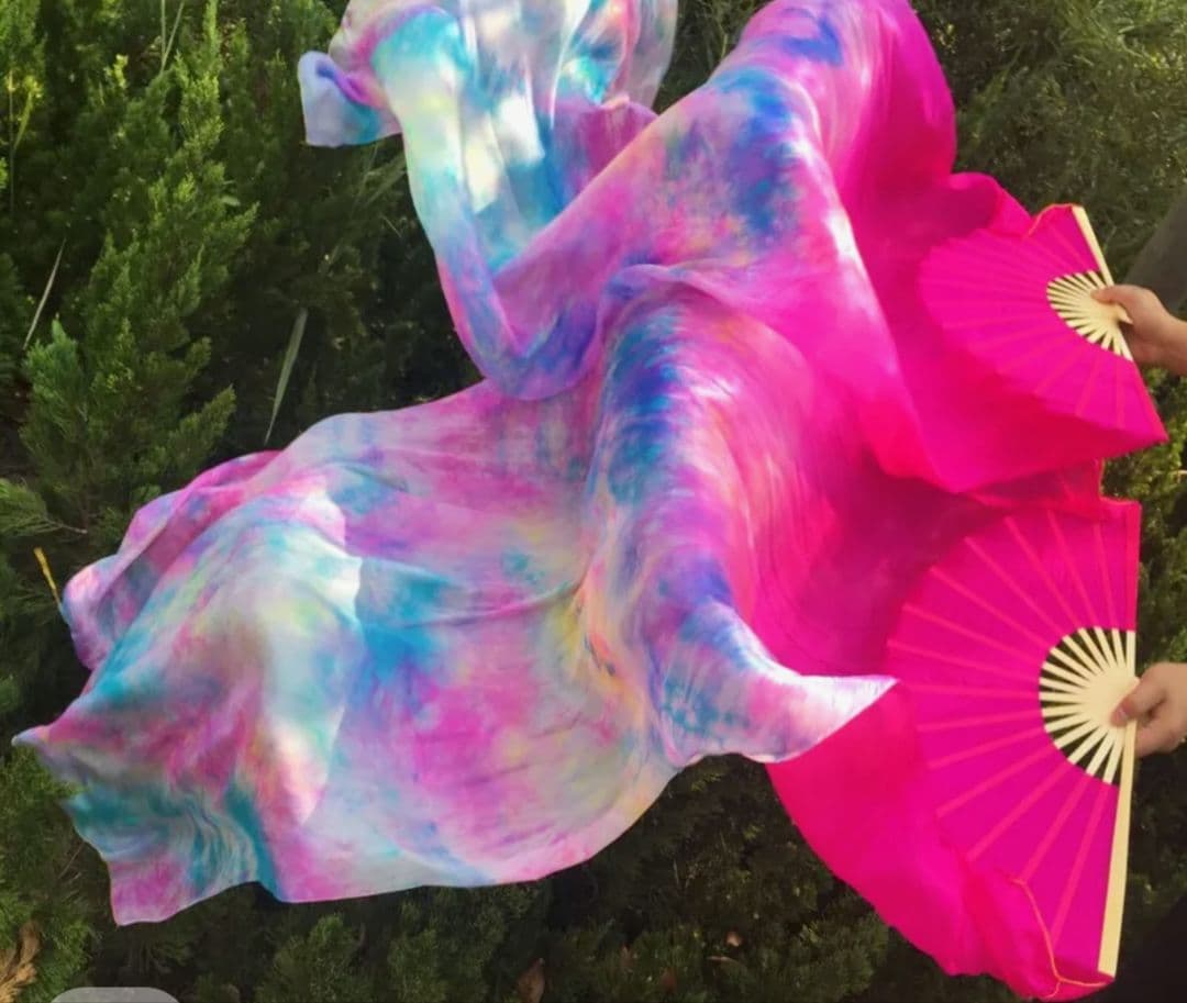 シルク ファンベール ベリーダンス 衣装 Silk FanVeil 水色 180