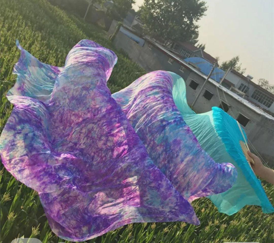 シルク ファンベール ベリーダンス 衣装 Silk FanVeil 水色 180