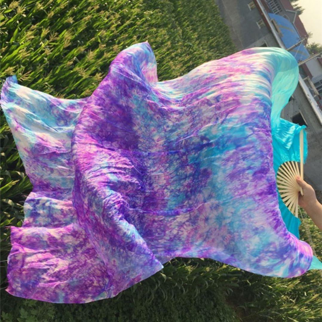 シルク ファンベール ベリーダンス 衣装 Silk FanVeil 水色 180