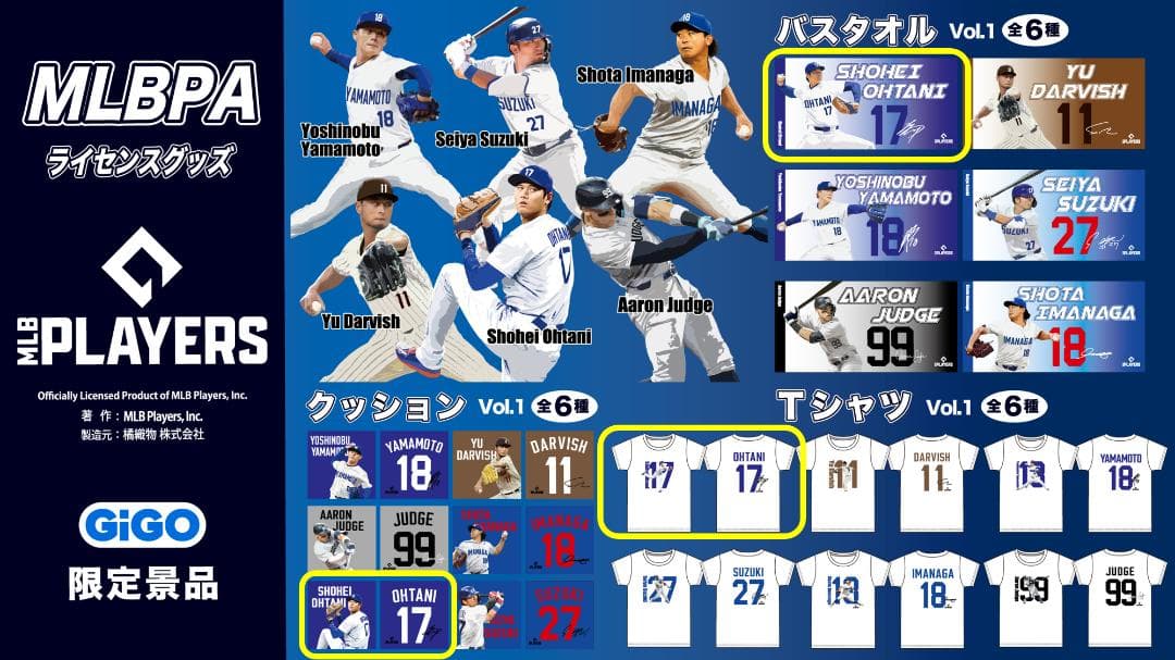 GiGO限定　MLBPAライセンス景品　大谷翔平選手　全６種コンプリートセット