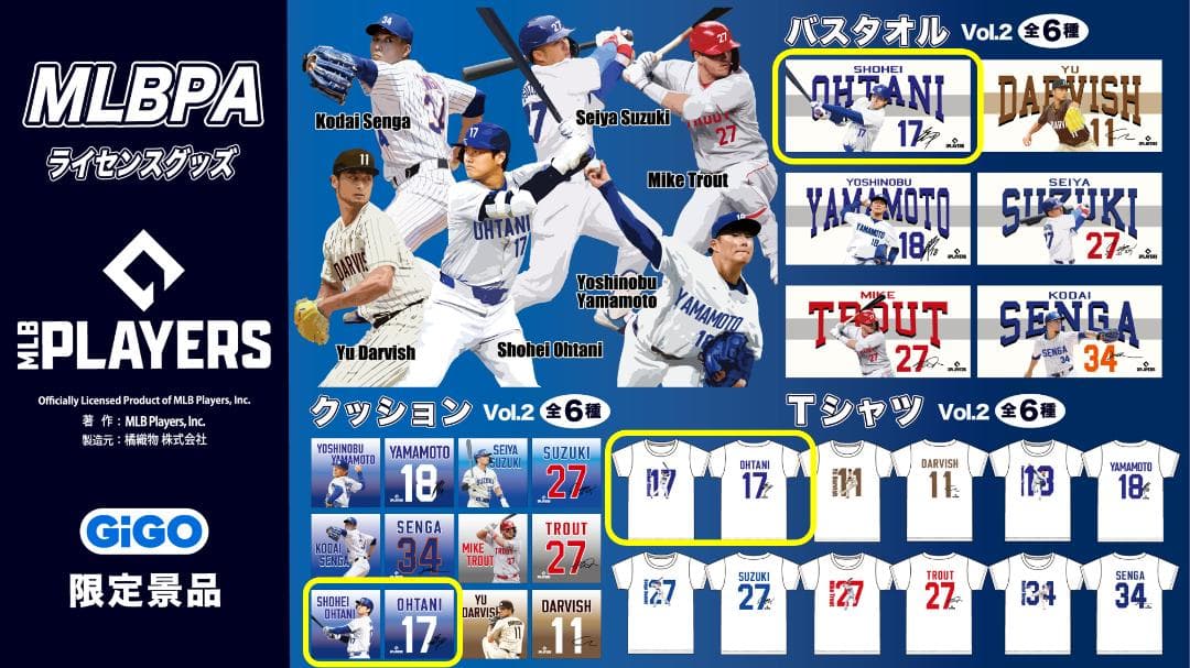 GiGO限定　MLBPAライセンス景品　大谷翔平選手　全６種コンプリートセット