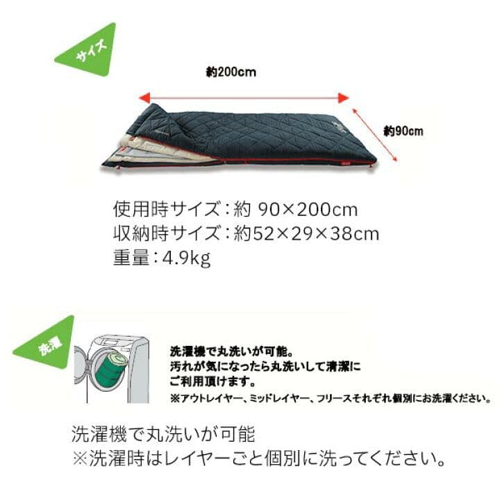 封筒型シュラフ コールマン(Coleman) マルチレイヤースリーピングバッグ